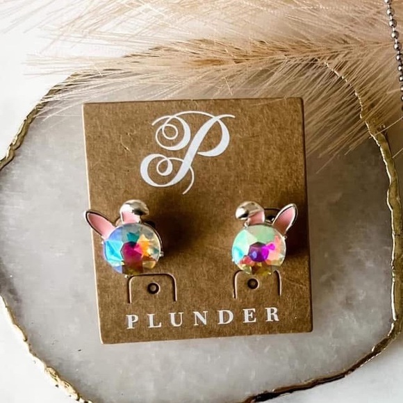 NEW Iridescent Gem Silver Bunny Earrings 🐰 - Picture 6 of 11